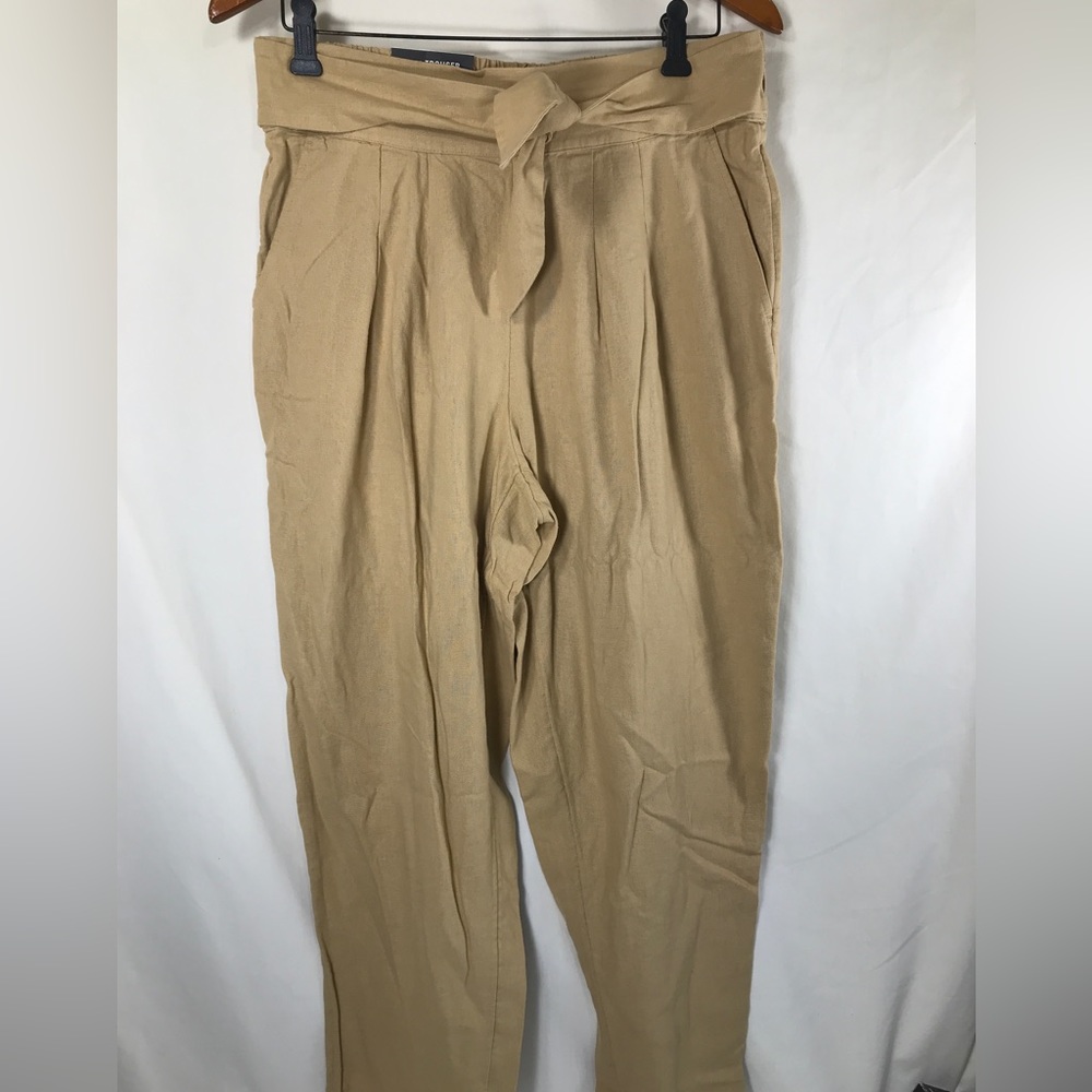 Who What Wear Mid Rise Ankle Tapered Trousers Tan Size Med Inseam 27 Women's NWT